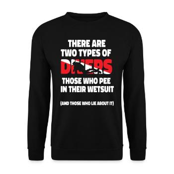 Scuba Diving There Are Two Types - Unisex Pullover - Schwarz - Vorne - Alina (178cm) & Michal (187cm)