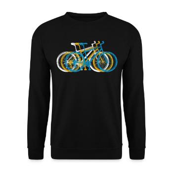 Sommer Fahrrad Motiv - Unisex Pullover - Schwarz - Vorne - Alina (178cm) & Michal (187cm)