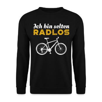 Fahrrad | Ich bin selten Radlos - Unisex Pullover - Schwarz - Vorne - Alina (178cm) & Michal (187cm)