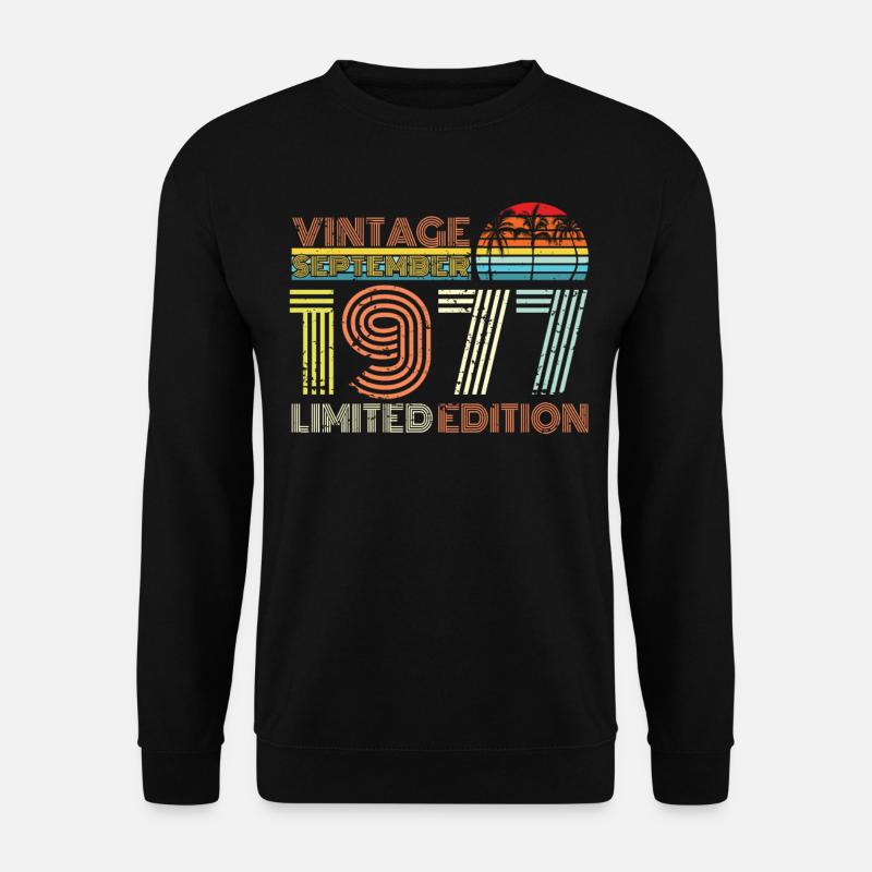 September 1977 Geboren Vintage Geschenk - Unisex Pullover - Schwarz