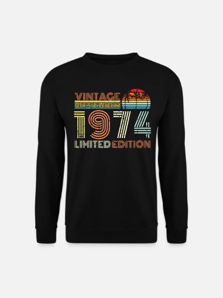 September 1974 Geboren Vintage Geschenk - Unisex Pullover - Schwarz