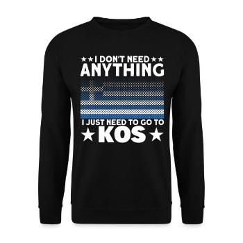 Griechenland Grieche Kos Geschenk - Unisex Pullover - Schwarz - Vorne - Alina (178cm) & Michal (187cm)