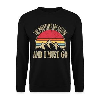 The Mountains Are Calling And I Must Go / Hiking - Unisex Sweatshirt - black - Front - Alina (178cm) & Michal (187cm)