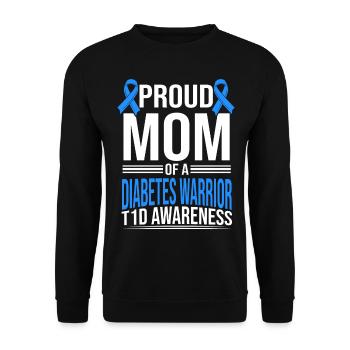 Proud Mom Of A Diabetes Warrior T1D Awareness Supp - Unisex Pullover - Schwarz - Vorne - Alina (178cm) & Michal (187cm)