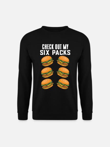Six Pack Burger - Unisex Pullover - Schwarz