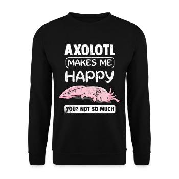 Axolotl Aquarium - Unisex Sweatshirt - black - Front - Alina (178cm) & Michal (187cm)