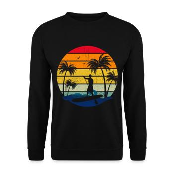 Stand Up Paddle - Unisex Sweatshirt - black - Front - Alina (178cm) & Michal (187cm)