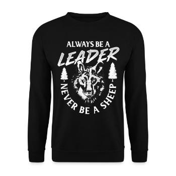 Wolf Gift Leader Wild Werewolf Lead Wolf Pack - Unisex Sweatshirt - black - Front - Alina (178cm) & Michal (187cm)