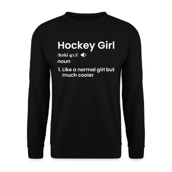 Field Hockey Girl Player Coach Goalkeeper Sport Fa - Unisex Pullover - Schwarz - Vorne - Alina (178cm) & Michal (187cm)