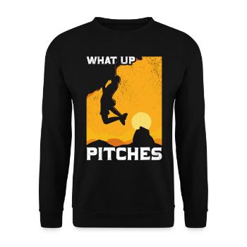 Rock Climbing Climber What Up - Unisex Sweatshirt - black - Front - Alina (178cm) & Michal (187cm)