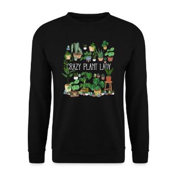 Crazy Plant Lady - Unisex Sweatshirt - black - Front - Alina (178cm) & Michal (187cm)
