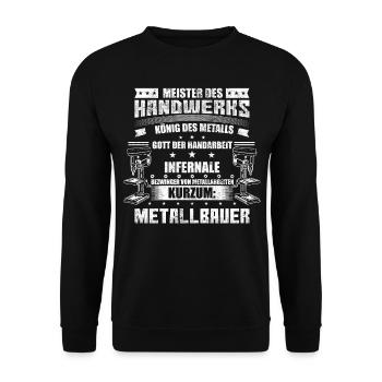 Metallbauer Meister des Handwerks - Unisex Pullover - Schwarz - Vorne - Alina (178cm) & Michal (187cm)