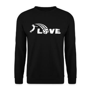 Love Volleyball Beach Volleyball Love Volleyball Player - Unisex Sweatshirt - black - Front - Alina (178cm) & Michal (187cm)