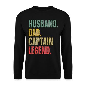 Sailing Vintage Retro Husband Dad - Unisex Sweatshirt - black - Front - Alina (178cm) & Michal (187cm)
