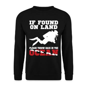 Scuba Diving Diver Dive Flag If - Unisex Sweatshirt - black - Front - Alina (178cm) & Michal (187cm)