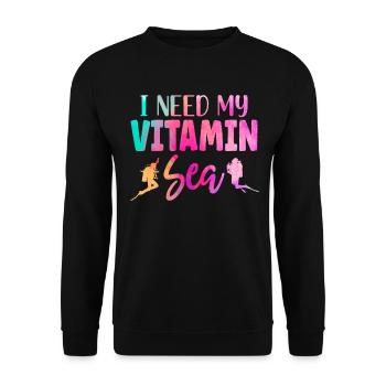 Scuba Diving Diver Girl Watercolor - Unisex Sweatshirt - black - Front - Alina (178cm) & Michal (187cm)