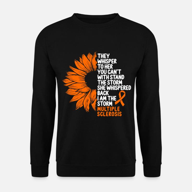Multiple Sclerosis Awareness Orange Ribbon Storm - Unisex Pullover - Schwarz
