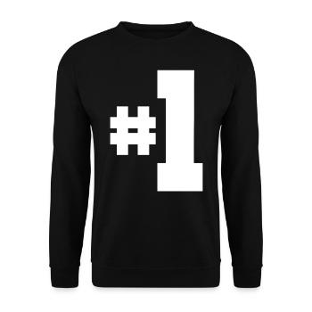 Number 1 - Unisex Sweatshirt - black - Front - Alina (178cm) & Michal (187cm)