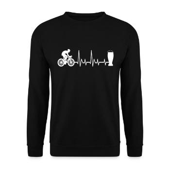 Road bike and beer - Unisex Sweatshirt - black - Front - Alina (178cm) & Michal (187cm)