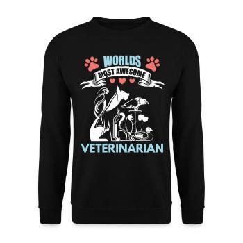 World's Best Veterinarian Animal Doctor - Unisex Sweatshirt - black - Front - Alina (178cm) & Michal (187cm)