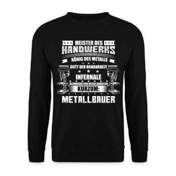 Metallbauer - Unisex Pullover - Schwarz - Vorne - Alina (178cm) & Michal (187cm)