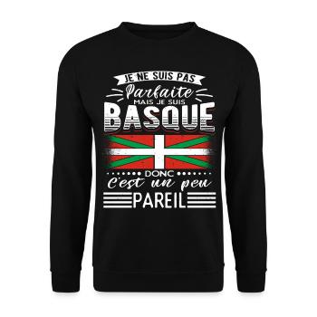 Pays Basque Homme Basque - Sweat-shirt Unisexe - noir - Devant - Alina (178cm) & Michal (187cm)