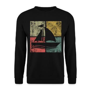 Sailing Sailboat Vintage Retro - Sweat-shirt Unisexe - noir - Devant - Alina (178cm) & Michal (187cm)