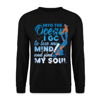 Scuba Diving Diver Into The Ocean - Sweat-shirt Unisexe - noir - Devant - Alina (178cm) & Michal (187cm)
