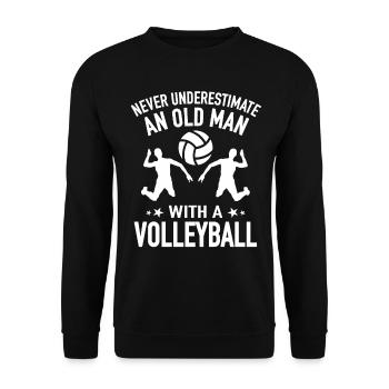 Beachvolleyball - Alter Mann Volleyball - Unisex Pullover - Schwarz - Vorne - Alina (178cm) & Michal (187cm)