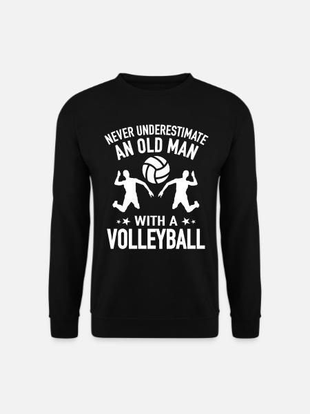 Beachvolleyball - Alter Mann Volleyball - Unisex Pullover - Schwarz