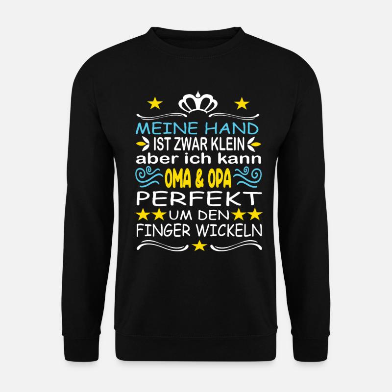 Oma und Opa Oma Sprüche Opa Sprüche Großeltern - Unisex Pullover - Schwarz