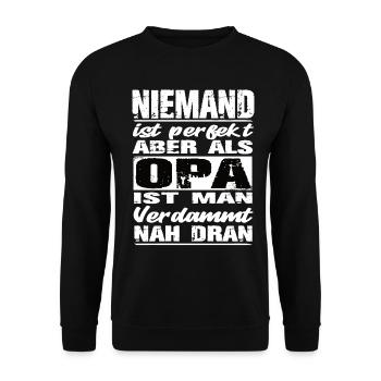 Opa Ops Geburtstag Opa geschenke Bester Opa Enkel - Unisex Pullover - Schwarz - Vorne - Alina (178cm) & Michal (187cm)