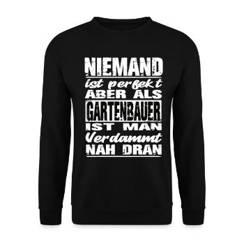Gartenbau Gartenbauer Sprüche Handwerk Baustelle - Unisex Pullover - Schwarz - Vorne - Alina (178cm) & Michal (187cm)