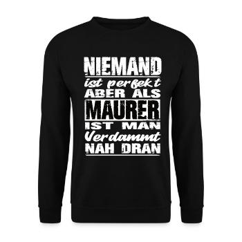 Maurer Maurer Sprüche Handwerk Baustelle - Unisex Pullover - Schwarz - Vorne - Alina (178cm) & Michal (187cm)
