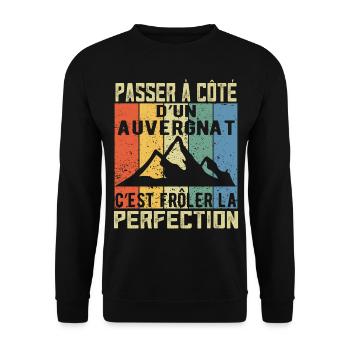 Auvergne Auvergnate Humour Auvergnat - Sweat-shirt Unisexe - noir - Devant - Alina (178cm) & Michal (187cm)