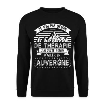 Auvergne Auvergnate Humour Auvergnat - Sweat-shirt Unisexe - noir - Devant - Alina (178cm) & Michal (187cm)