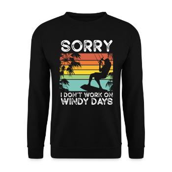 Kiteboarding windy Days Beach Wind Kite Surfing - Unisex Sweatshirt - black - Front - Alina (178cm) & Michal (187cm)