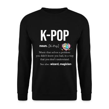 K-pop Koreanischer Pop Manga Bubble Tea Kawaii Pop - Unisex Pullover - Schwarz - Vorne - Alina (178cm) & Michal (187cm)