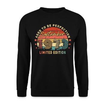 1973 In September Vintage Gift Idea - Unisex Sweatshirt - black - Front - Alina (178cm) & Michal (187cm)