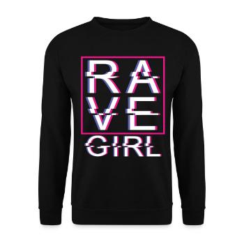 Rave Girl Rave Mädchen - Unisex Pullover - Schwarz - Vorne - Alina (178cm) & Michal (187cm)