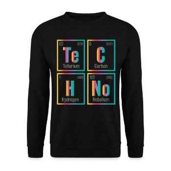 Techno Element House Music - Unisex Sweatshirt - black - Front - Alina (178cm) & Michal (187cm)