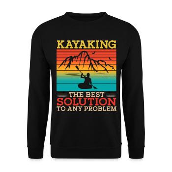 Kayaking The Best Solution Retro - Unisex Pullover - Schwarz - Vorne - Alina (178cm) & Michal (187cm)