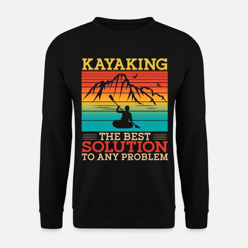 Kayaking The Best Solution Retro - Unisex Pullover - Schwarz