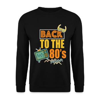 80s Back to the 80s - Unisex Sweatshirt - black - Front - Alina (178cm) & Michal (187cm)