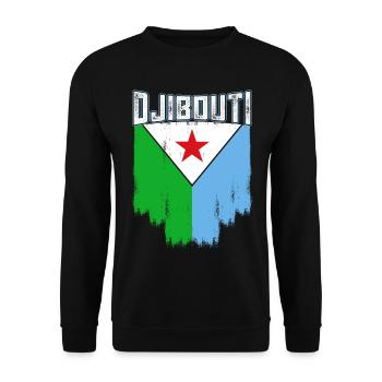 Dschibuti Dschibuti Dschibuti - Unisex Pullover - Schwarz - Vorne - Alina (178cm) & Michal (187cm)