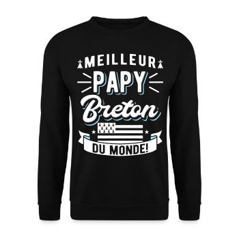 Papy Breton - Sweat-shirt Unisexe - noir - Devant - Alina (178cm) & Michal (187cm)