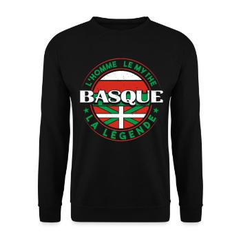 Pays Basque Homme Basque - Sweat-shirt Unisexe - noir - Devant - Alina (178cm) & Michal (187cm)