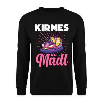 Kirmes Mädl Schausteller Jahrmarkt - Unisex Pullover - Schwarz - Vorne - Alina (178cm) & Michal (187cm)