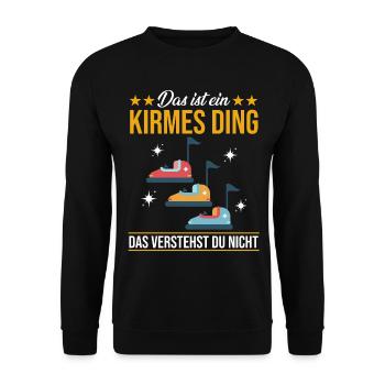 Jahrmarkt Kirmes Riesenrad Autoscooter - Unisex Pullover - Schwarz - Vorne - Alina (178cm) & Michal (187cm)