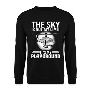Helicopter Pilot Helicopter Helicopter - Unisex Sweatshirt - black - Front - Alina (178cm) & Michal (187cm)